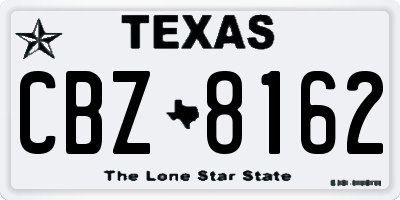 TX license plate CBZ8162