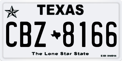 TX license plate CBZ8166