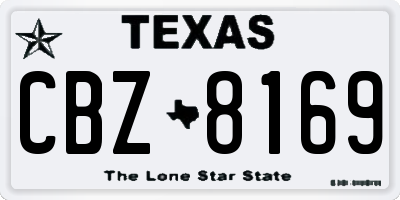 TX license plate CBZ8169