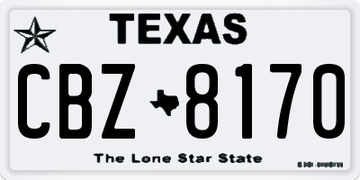 TX license plate CBZ8170