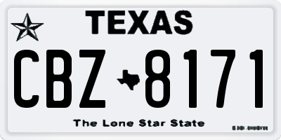 TX license plate CBZ8171