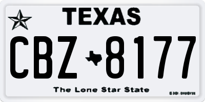 TX license plate CBZ8177