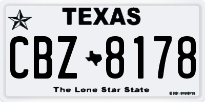 TX license plate CBZ8178