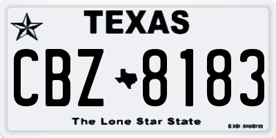 TX license plate CBZ8183