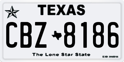 TX license plate CBZ8186