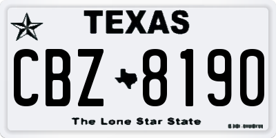 TX license plate CBZ8190