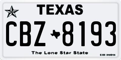 TX license plate CBZ8193