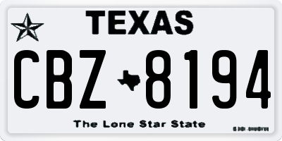 TX license plate CBZ8194