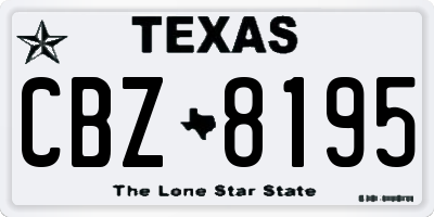 TX license plate CBZ8195