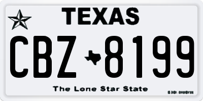 TX license plate CBZ8199