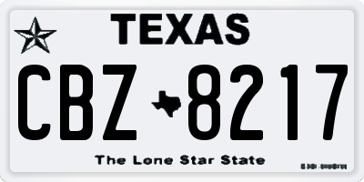 TX license plate CBZ8217