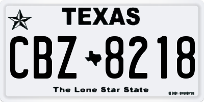 TX license plate CBZ8218