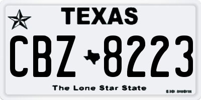 TX license plate CBZ8223