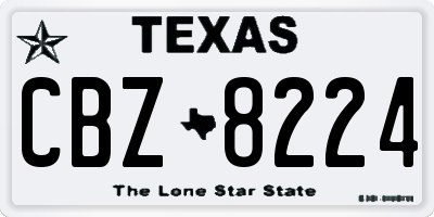 TX license plate CBZ8224