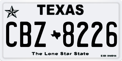 TX license plate CBZ8226
