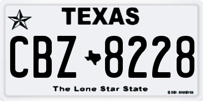 TX license plate CBZ8228