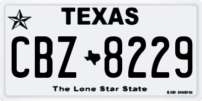 TX license plate CBZ8229