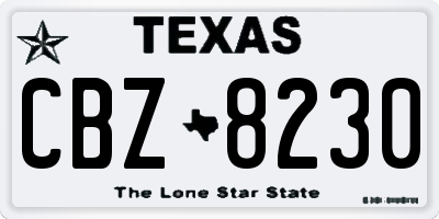 TX license plate CBZ8230