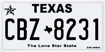 TX license plate CBZ8231