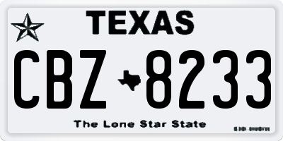TX license plate CBZ8233