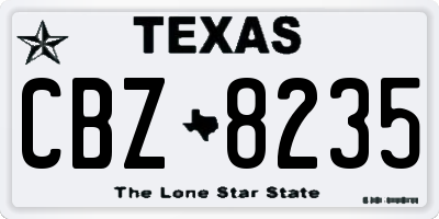 TX license plate CBZ8235