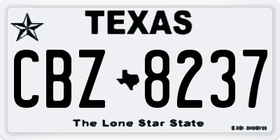 TX license plate CBZ8237