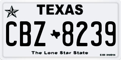 TX license plate CBZ8239
