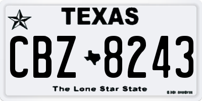 TX license plate CBZ8243