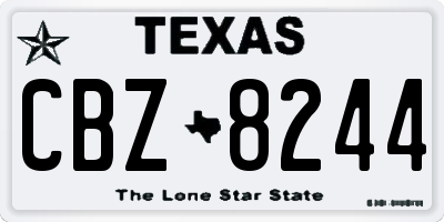 TX license plate CBZ8244