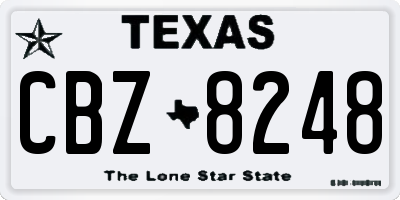 TX license plate CBZ8248
