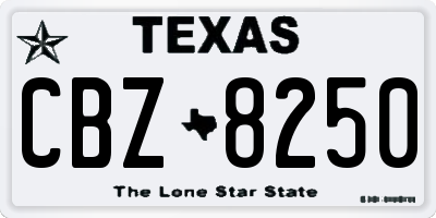 TX license plate CBZ8250