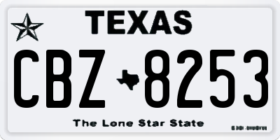 TX license plate CBZ8253