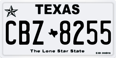 TX license plate CBZ8255