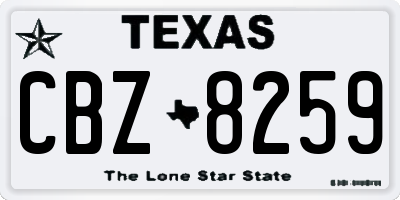 TX license plate CBZ8259