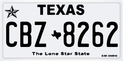 TX license plate CBZ8262