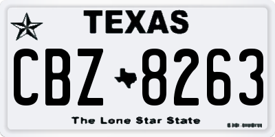 TX license plate CBZ8263