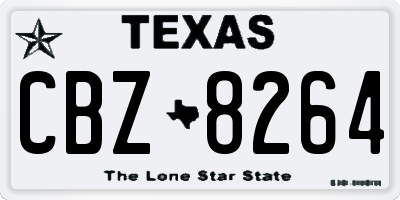 TX license plate CBZ8264