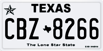 TX license plate CBZ8266