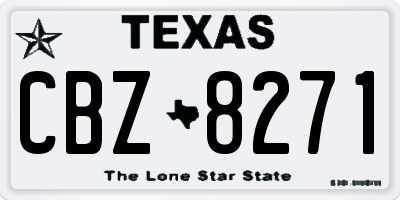 TX license plate CBZ8271