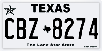 TX license plate CBZ8274