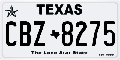 TX license plate CBZ8275