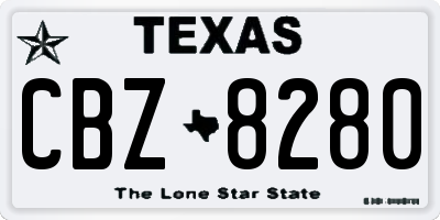 TX license plate CBZ8280