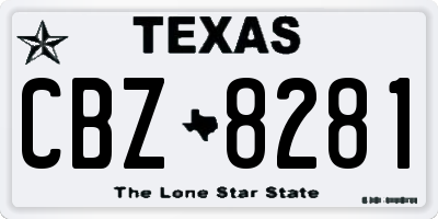 TX license plate CBZ8281