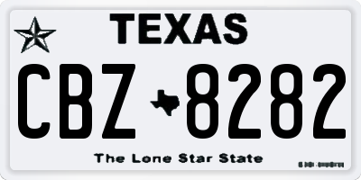 TX license plate CBZ8282