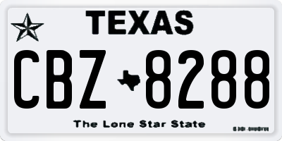 TX license plate CBZ8288