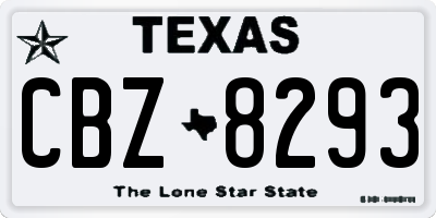 TX license plate CBZ8293
