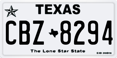 TX license plate CBZ8294