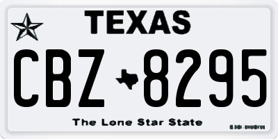 TX license plate CBZ8295