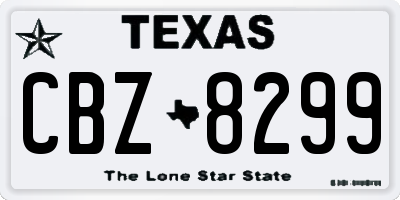 TX license plate CBZ8299