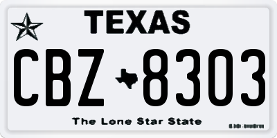 TX license plate CBZ8303